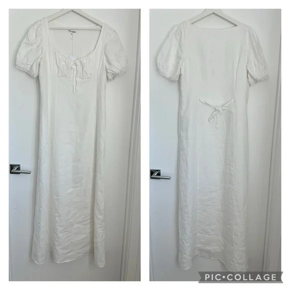 Reformation NWT 12 Cherise White Linen Maxi Dress Reformation NWT 12 Cherise White Linen Maxi Dress
